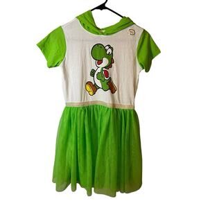 Nintendo Yoshi Dress Tutu Green White NWT Halloween‎ Girls XL